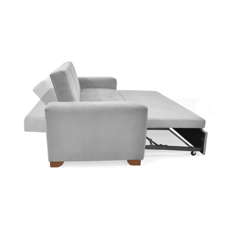 Sofá Cama Vancouver Plata 210x85cm de Tres Puestos Reclinable con Apoya Brazos Resistente a Rasguños - SOFAS Y POLTRONAS | Bylmo