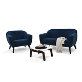 Sala Thor Indigo y Blanco 145x82cm de Tres Puestos con Apoya Brazos y Mesa de Centro - SOFAS Y POLTRONAS | Bylmo