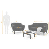 Sala Thor Indigo y Blanco 145x82cm de Tres Puestos con Apoya Brazos y Mesa de Centro - SOFAS Y POLTRONAS | Bylmo
