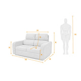 Sofá Bary Taupe 148x95cm de Dos Puestos con Apoya Brazos - SOFAS Y POLTRONAS | Bylmo