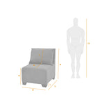Poltrona Modular Alcala Plata 60x80cm de Un Puesto - SOFAS Y POLTRONAS | Bylmo
