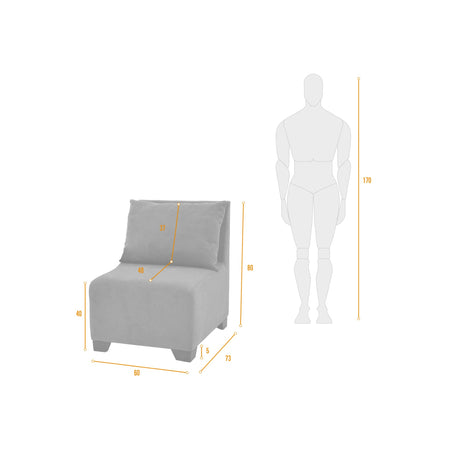 Poltrona Modular Alcala Negro 60x80cm de Un Puesto - SOFAS Y POLTRONAS | Bylmo