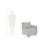 Poltrona Modular Alcala Plata 70x80cm de Un Puesto con Apoya Brazos Izquierdo - SOFAS Y POLTRONAS | Bylmo