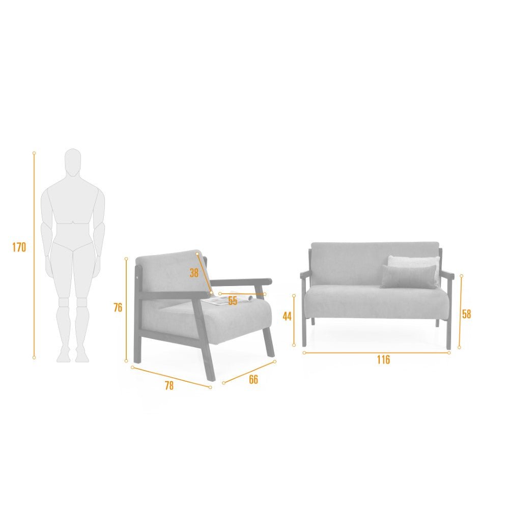 Sala Segovia Plata 116x76cm de Tres Puestos con Apoya Brazos Resistente a Rasguños - SOFAS Y POLTRONAS | Bylmo