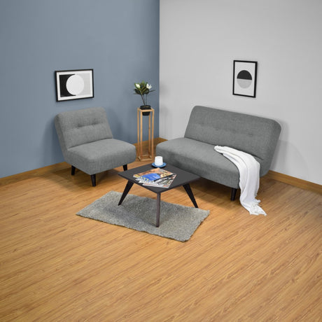 Sala Baltimore Gris 122x81cm de Tres Puestos con Mesa de Centro - SOFAS Y POLTRONAS | Bylmo