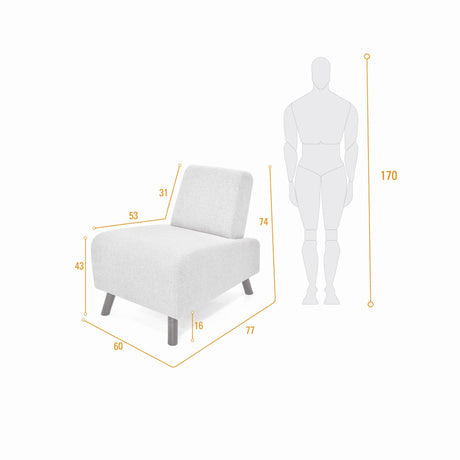 Poltrona Manhattan Gris 60x74cm de Un Puesto Resistente a Rasguños - SOFAS Y POLTRONAS | Bylmo