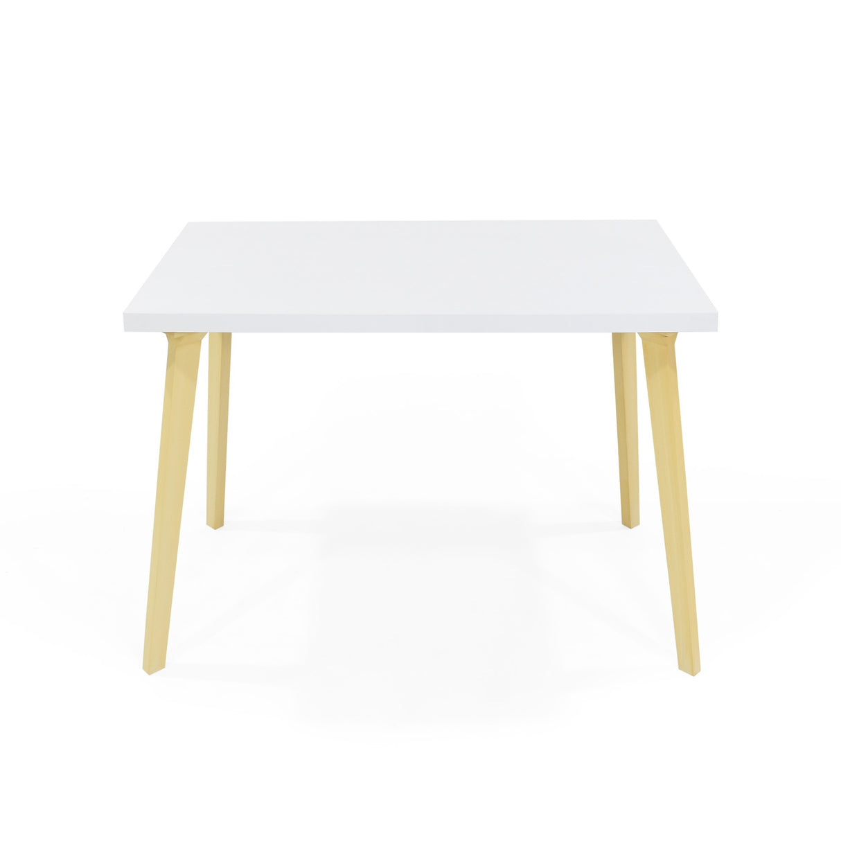 Comedor Rectangular Ginebra Blanco y Matiz Natural 110x76cm De Cuatro Puestos sin Sillas - COMEDORES | Bylmo