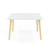 Comedor Rectangular Ginebra Blanco y Matiz Natural 110x76cm De Cuatro Puestos sin Sillas - COMEDORES | Bylmo