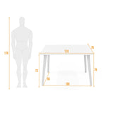 Comedor Rectangular Ginebra Blanco y Matiz Natural 110x76cm De Cuatro Puestos sin Sillas - COMEDORES | Bylmo