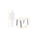 Comedor Rectangular Soho Bali y Matiz Negro 138x74cm De Seis Puestos sin Sillas - COMEDORES | Bylmo