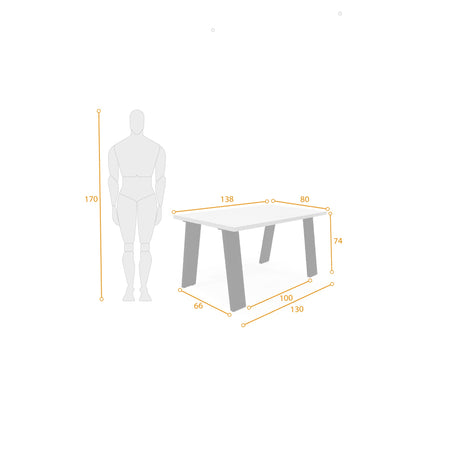 Comedor Rectangular Soho Bali y Matiz Negro 138x74cm De Seis Puestos sin Sillas - COMEDORES | Bylmo