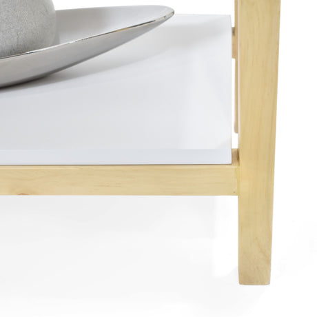 Estantería Brooklyn Blanco y Matiz Natural 62x146cm con Cinco Entrepaños - BIBLIOTECAS Y ESTANTERIAS | Bylmo