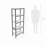 Estantería Brooklyn Blanco y Matiz Natural 62x146cm con Cinco Entrepaños - BIBLIOTECAS Y ESTANTERIAS | Bylmo