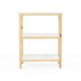 Estantería Brooklyn Blanco y Matiz Natural 62x80cm con Tres Entrepaños - BIBLIOTECAS Y ESTANTERIAS | Bylmo