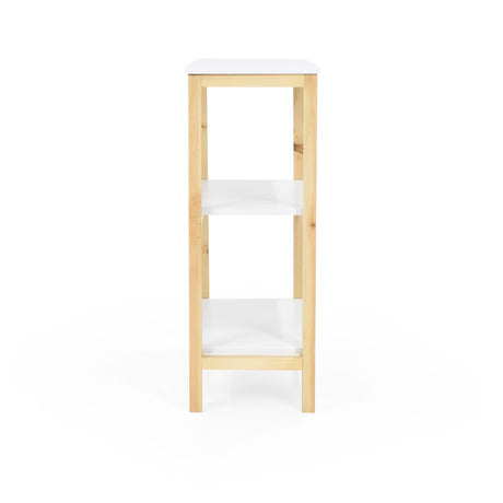 Estantería Brooklyn Blanco y Matiz Natural 62x80cm con Tres Entrepaños - BIBLIOTECAS Y ESTANTERIAS | Bylmo