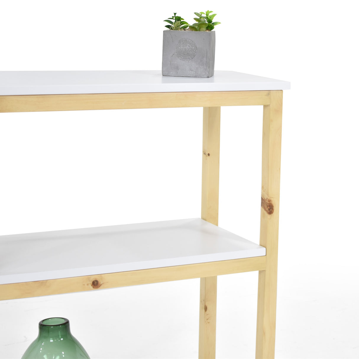 Estantería Brooklyn Blanco y Matiz Natural 62x80cm con Tres Entrepaños - BIBLIOTECAS Y ESTANTERIAS | Bylmo