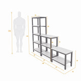 Combo Estantería Brooklyn Blanco y Matiz Natural 186x146cm con Diez Entrepaños y Una Mesa Auxiliar - BIBLIOTECAS Y ESTANTERIAS | Bylmo