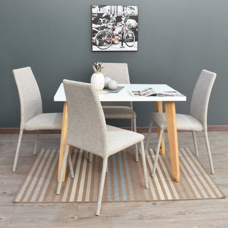 Silla de Comedor Vaduz Taupe 48x94cm con Espaldar y con Asiento Cuadrado - SILLAS Y BUTACOS | Bylmo
