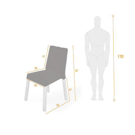Silla de Comedor Cataluña Gris 48x87cm con Espaldar y con Asiento Cuadrado - SILLAS Y BUTACOS | Bylmo