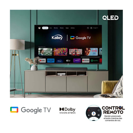Televisor Negro 65 Pulgadas 144.64x83.08cm Smart QLED 4K con Wifi TDT y Bluetooth - TELEVISORES | Bylmo