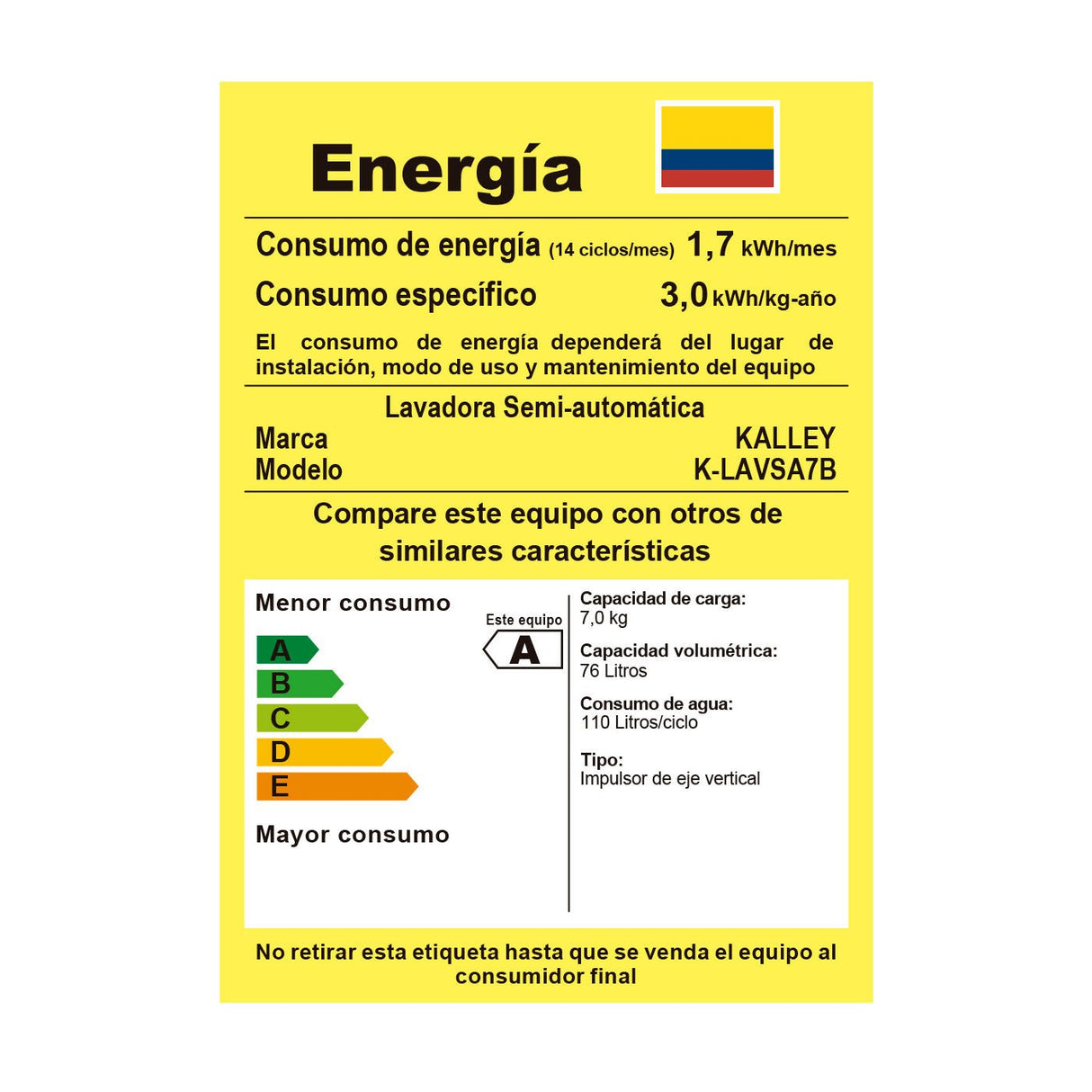 Lavadora Semiautomática Blanco 76.1x88.5cm con Capacidad hasta 7 Kg en Lavado y 4 Kg en Centrifugado - LAVADORAS Y SECADORAS | Bylmo