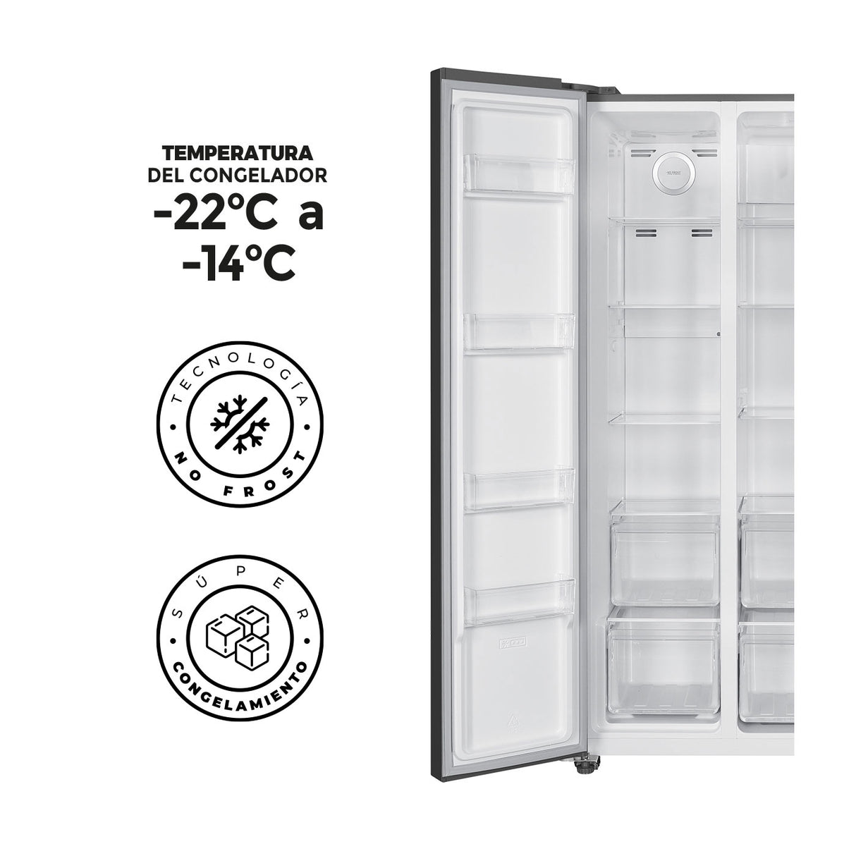 Nevecón Gris Oscuro 91x177cm De 529 Litros No Frost con Dispensador de Agua