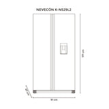 Nevecón Gris Oscuro 91x177cm De 529 Litros No Frost con Dispensador de Agua