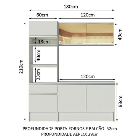 Cocina Integral Diamante Blanco 180x210cm con Mesón de Madera y sin Estufa - COCINAS | Bylmo