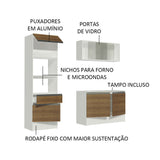 Cocina Integral Topazio Marron 180x210cm con Mesón de Madera y sin Estufa - COCINAS | Bylmo