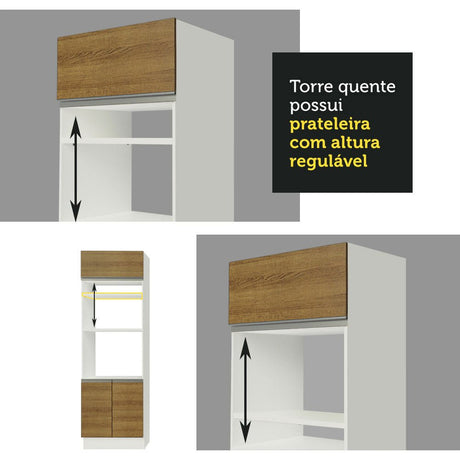 Cocina Integral Vicenza Marron 290x225cm sin Mesón con Mueble para Horno y sin Estufa - COCINAS | Bylmo
