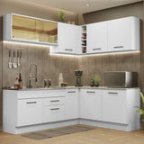 Cocina Integral Agata Blanco 389x225cm sin Mesón y sin Estufa - COCINAS | Bylmo