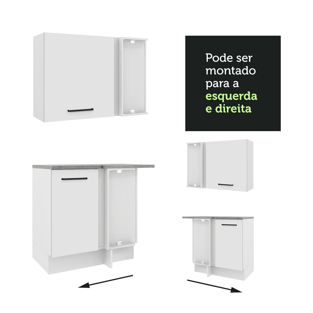 Cocina Integral Agata Blanco 389x225cm sin Mesón y sin Estufa - COCINAS | Bylmo