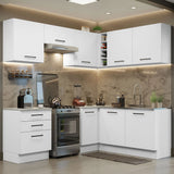 Cocina Integral Agata Blanco 399x225cm sin Mesón y sin Estufa - COCINAS | Bylmo