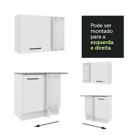 Cocina Integral Agata Blanco 459x225cm sin Mesón y sin Estufa - COCINAS | Bylmo