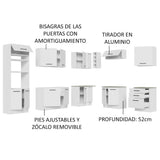 Cocina Integral Agata Blanco 479x225cm sin Mesón y sin Estufa - COCINAS | Bylmo