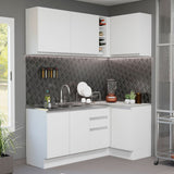 Cocina Integral Glamy Blanco 269x225cm sin Mesón y sin Estufa - COCINAS | Bylmo