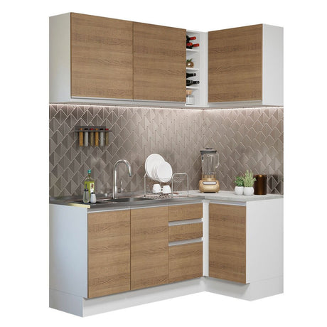 Cocina Integral Glamy Marron 269x225cm sin Mesón y sin Estufa - COCINAS | Bylmo