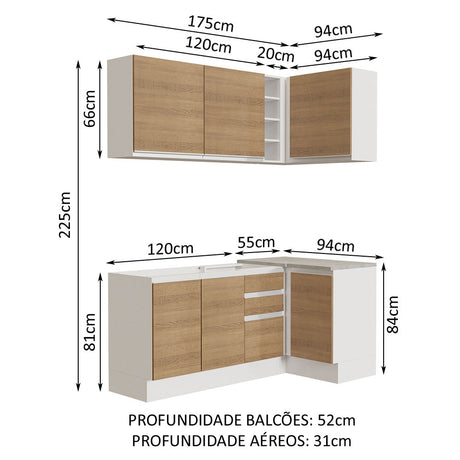 Cocina Integral Glamy Marron 269x225cm sin Mesón y sin Estufa - COCINAS | Bylmo