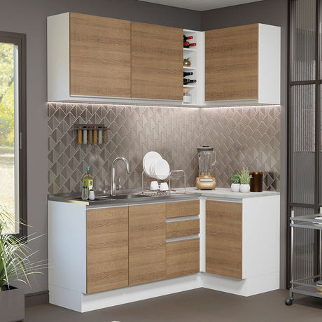 Cocina Integral Glamy Marron 269x225cm sin Mesón y sin Estufa - COCINAS | Bylmo