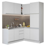 Cocina Integral Glamy Blanco 329x225cm sin Mesón Con Cajón para Utensilios y sin Estufa - COCINAS | Bylmo