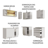 Cocina Integral Glamy Blanco 329x225cm sin Mesón y sin Estufa - COCINAS | Bylmo