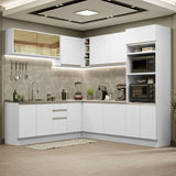 Cocina Integral Glamy Blanco 459x225cm sin Mesón y sin Estufa - COCINAS | Bylmo
