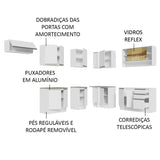 Cocina Integral Glamy Blanco 469x225cm sin Mesón y sin Estufa - COCINAS | Bylmo