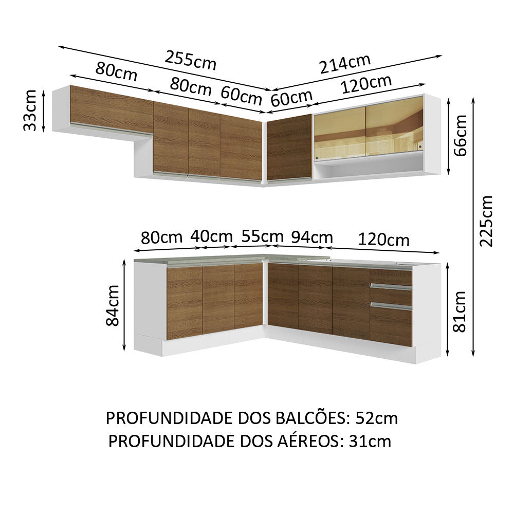 Cocina Integral Glamy Marron 469x225cm sin Mesón y sin Estufa - COCINAS | Bylmo