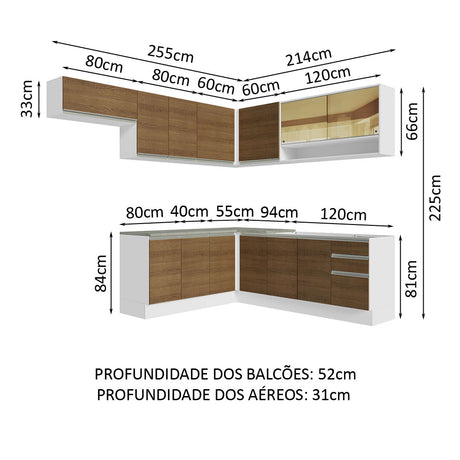 Cocina Integral Glamy Marron 469x225cm sin Mesón y sin Estufa - COCINAS | Bylmo