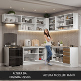 Cocina Integral Glamy Marron 469x225cm sin Mesón y sin Estufa - COCINAS | Bylmo