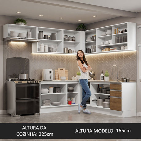 Cocina Integral Glamy Marron 469x225cm sin Mesón y sin Estufa - COCINAS | Bylmo