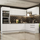 Cocina Integral Glamy Blanco 479x225cm sin Mesón y sin Estufa - COCINAS | Bylmo