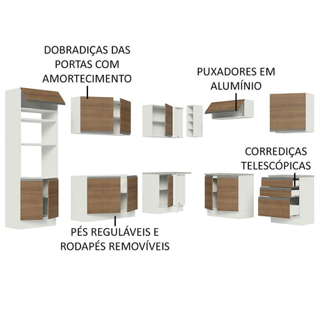 Cocina Integral Glamy Marron 479x225cm sin Mesón y sin Estufa - COCINAS | Bylmo