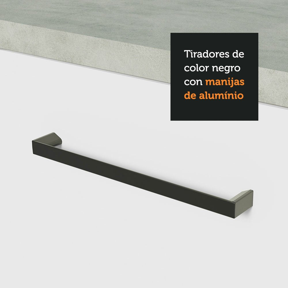 Cocina Integral Agata Blanco 150x225cm con Mesón de Madera y sin Estufa - COCINAS | Bylmo